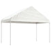 Prieel met dak 11,15x4,08x3,22 m polyetheen wit