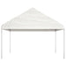 Prieel met dak 11,15x4,08x3,22 m polyetheen wit