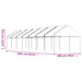 Prieel met dak 15,61x4,08x3,22 m polyetheen wit