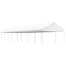 Prieel met dak 17,84x4,08x3,22 m polyetheen wit