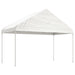 Prieel met dak 17,84x4,08x3,22 m polyetheen wit