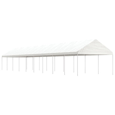 Prieel met dak 20,07x4,08x3,22 m polyetheen wit