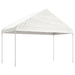 Prieel met dak 20,07x4,08x3,22 m polyetheen wit