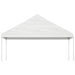 Prieel met dak 4,46x5,88x3,75 m polyetheen wit
