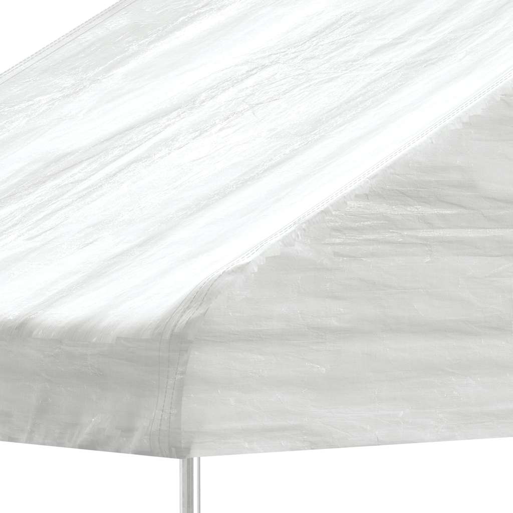 Prieel met dak 4,46x5,88x3,75 m polyetheen wit