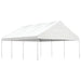 Prieel met dak 6,69x5,88x3,75 m polyetheen wit