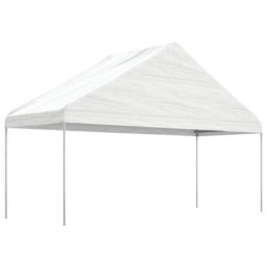 Prieel met dak 6,69x5,88x3,75 m polyetheen wit