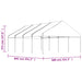 Prieel met dak 8,92x5,88x3,75 m polyetheen wit