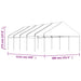 Prieel met dak 11,15x5,88x3,75 m polyetheen wit