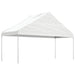 Prieel met dak 13,38x5,88x3,75 m polyetheen wit