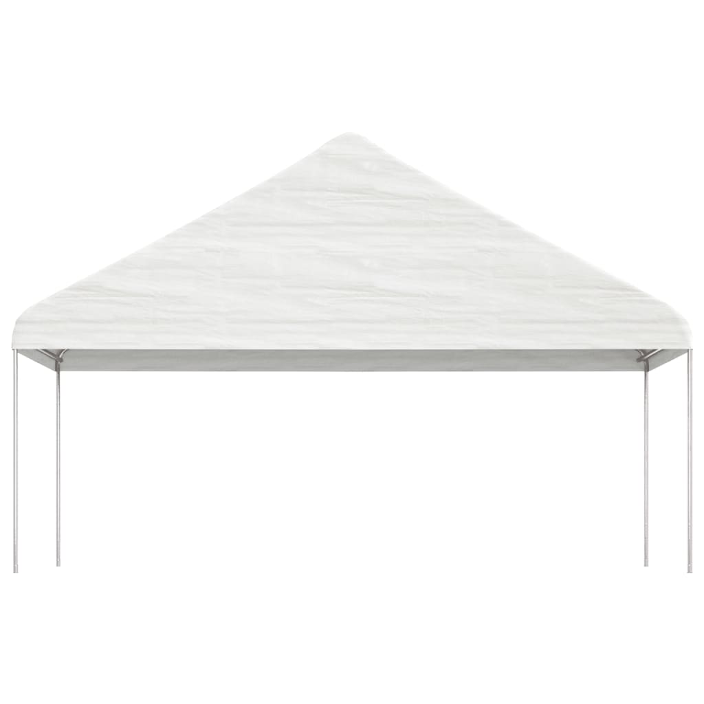 Prieel met dak 13,38x5,88x3,75 m polyetheen wit