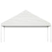 Prieel met dak 13,38x5,88x3,75 m polyetheen wit