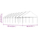 Prieel met dak 15,61x5,88x3,75 m polyetheen wit
