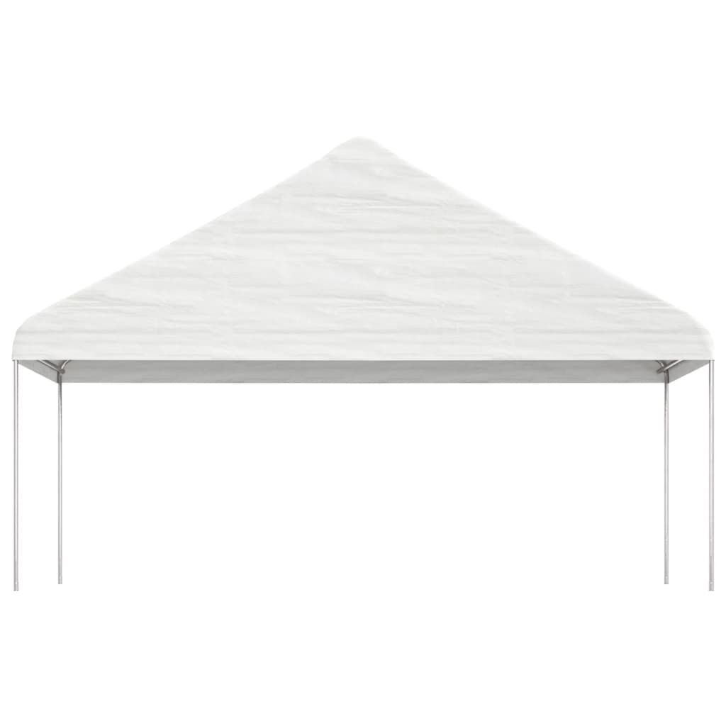 Prieel met dak 17,84x5,88x3,75 m polyetheen wit