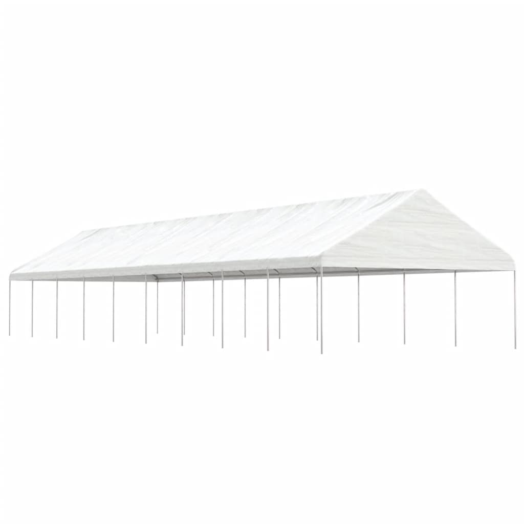 Prieel met dak 20,07x5,88x3,75 m polyetheen wit