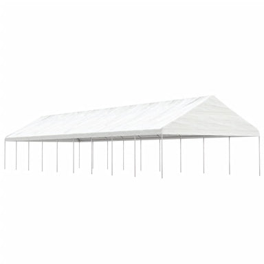 Prieel met dak 20,07x5,88x3,75 m polyetheen wit