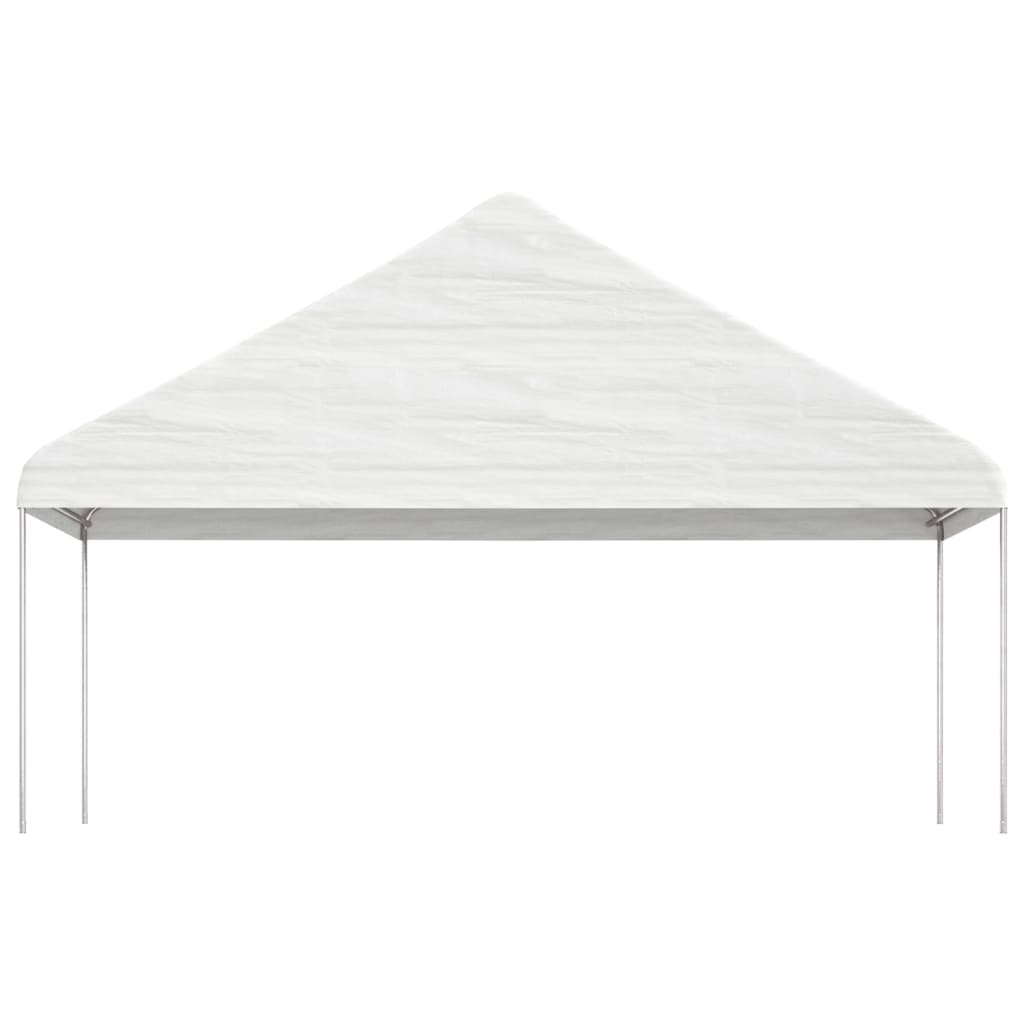 Prieel met dak 20,07x5,88x3,75 m polyetheen wit