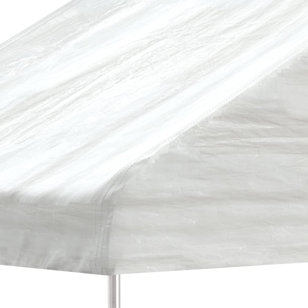 Prieel met dak 20,07x5,88x3,75 m polyetheen wit