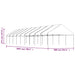 Prieel met dak 20,07x5,88x3,75 m polyetheen wit
