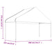 Prieel met dak 20,07x5,88x3,75 m polyetheen wit