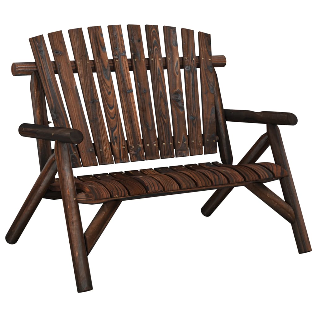 Tuinbank 2-Zits 119X85X98 Cm Massief Vurenhout Donkerbruin