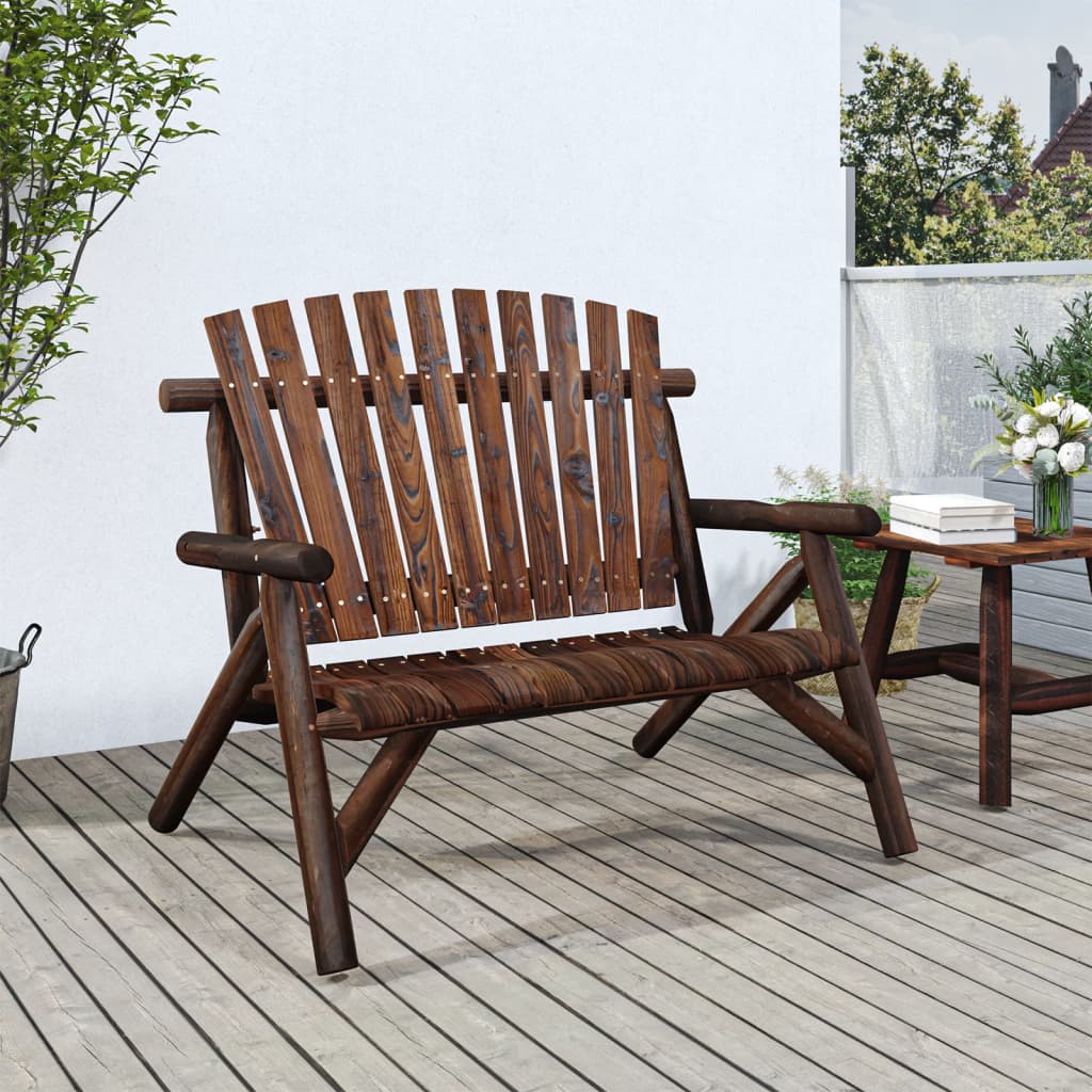 Tuinbank 2-Zits 119X85X98 Cm Massief Vurenhout Donkerbruin