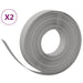Tuinranden 2 st 10 m 10 cm polyetheen grijs