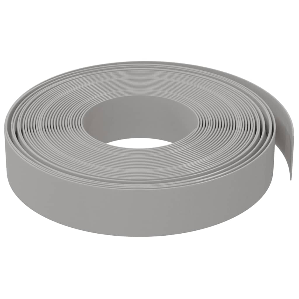 Tuinranden 2 st 10 m 10 cm polyetheen grijs