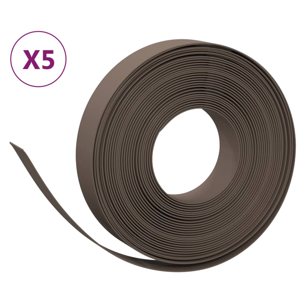 Tuinranden 5 st 10 m 10 cm polyetheen bruin