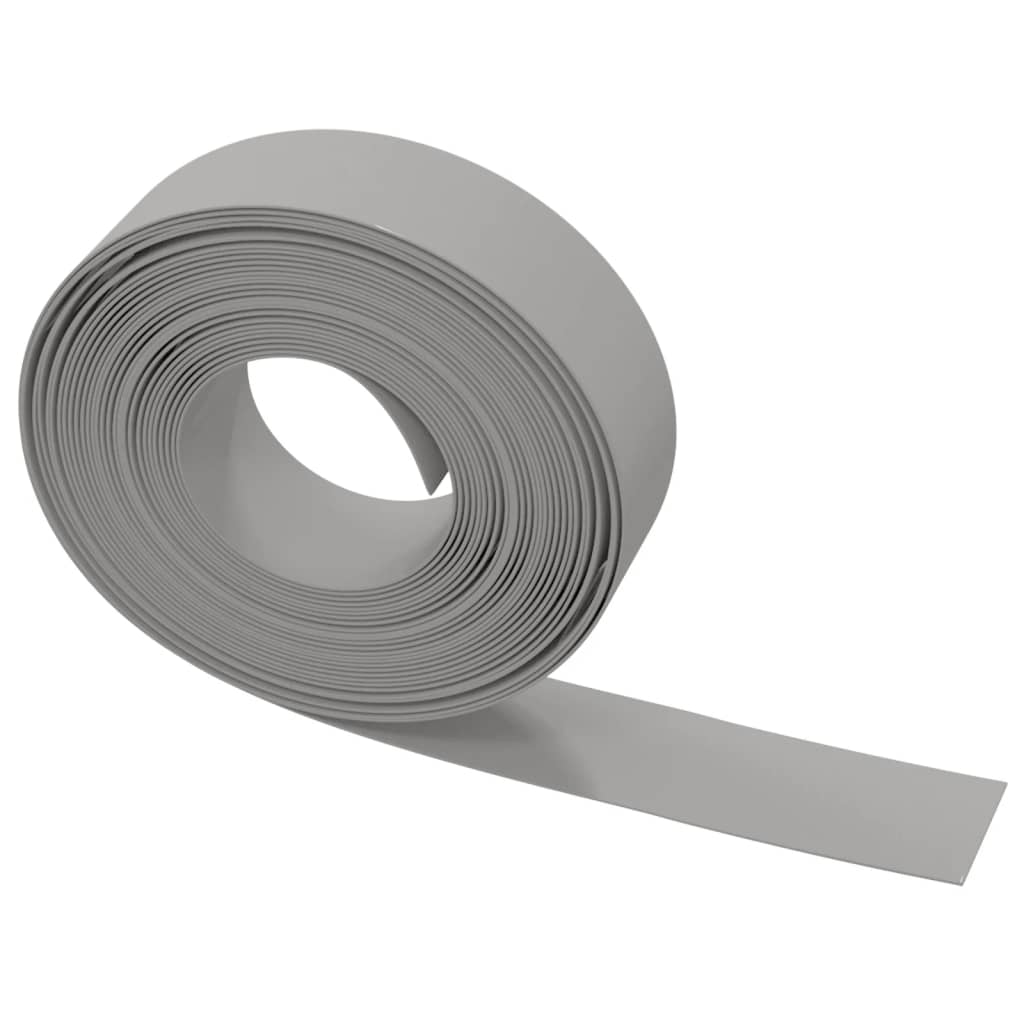 Tuinranden 5 st 10 m 15 cm polyetheen grijs