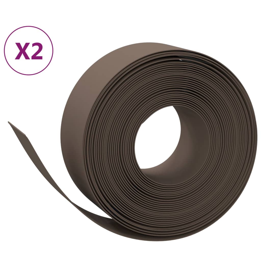 Tuinranden 2 st 10 m 20 cm polyetheen bruin