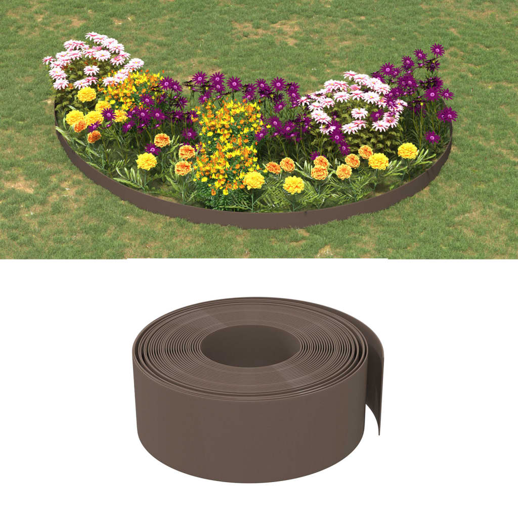 Tuinranden 5 st 10 m 20 cm polyetheen bruin