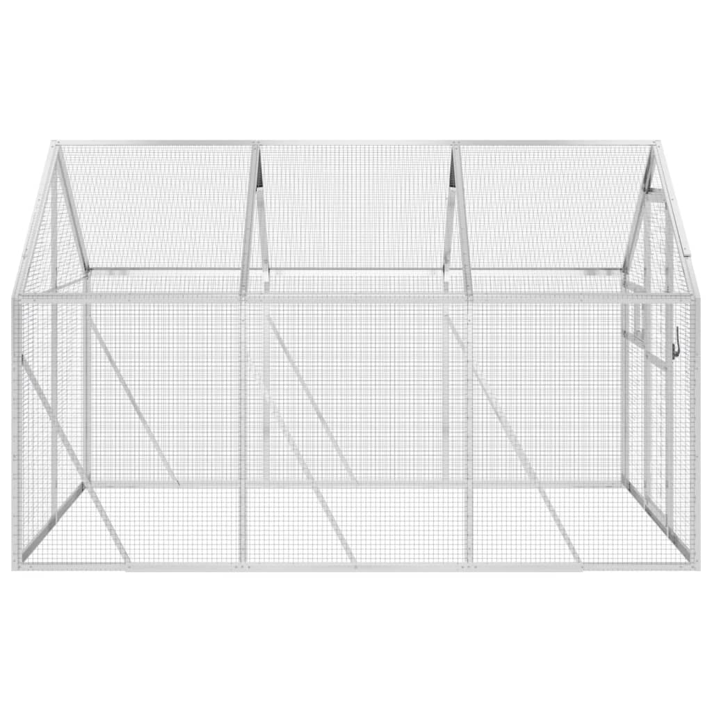 Volière 1,79x3x1,85 m aluminium zilverkleurig