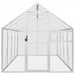 Volière 1,79x4x1,85 m aluminium zilverkleurig