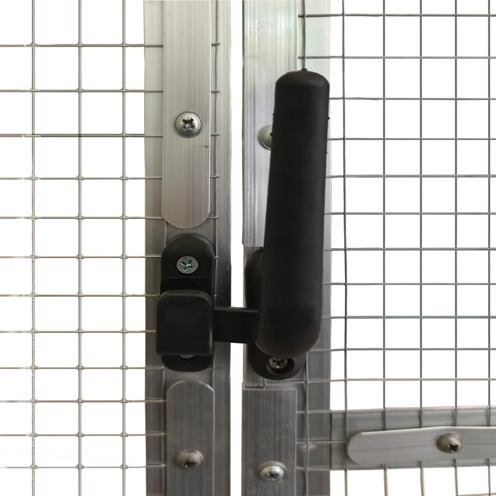 Volière 1,79x8x1,85 m aluminium zilverkleurig