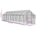 Volière 1,79x8x1,85 m aluminium zilverkleurig