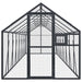 Volière 1,79x8x1,85 m aluminium antracietkleurig