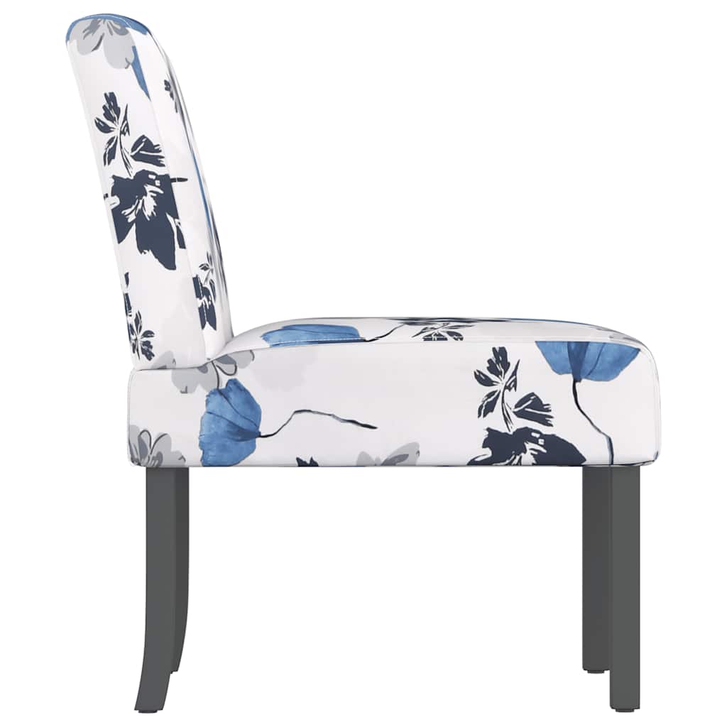 Stoel gebloemd stof blauw