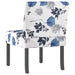 Stoel gebloemd stof blauw