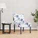 Stoel gebloemd stof blauw