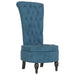Stoel hoge rugleuning met knopen fluweel blauw