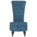 Stoel hoge rugleuning met knopen fluweel blauw