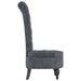 Stoel hoge rugleuning met knopen fluweel donkergrijs
