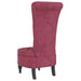Stoel hoge rugleuning met knopen fluweel wijnrood