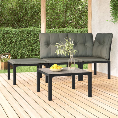 Salontafel Tuin 55X55X31 Cm Dpc En Staal Grijs