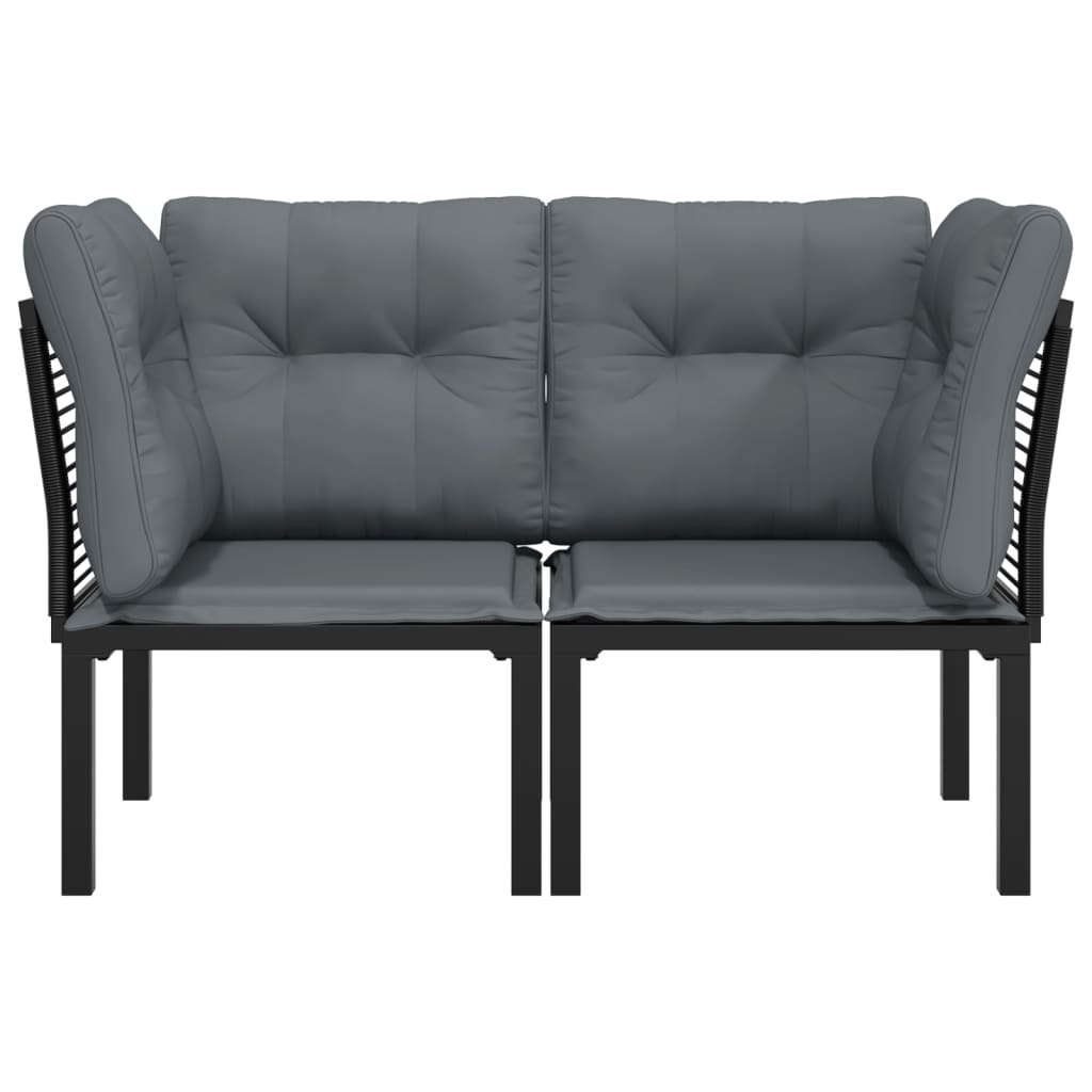 Tuinhoekstoelen 2 St Met Kussens Poly Rattan Zwart En Grijs 1 2x hoek