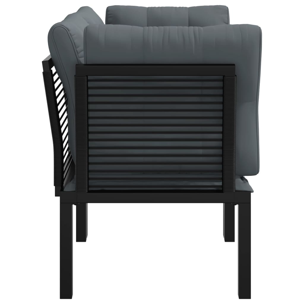 Tuinhoekstoelen 2 St Met Kussens Poly Rattan Zwart En Grijs 1 2x hoek