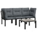 4-Delige Loungeset Poly Rattan Zwart En Grijs 1 2x hoek + midden + Tafel