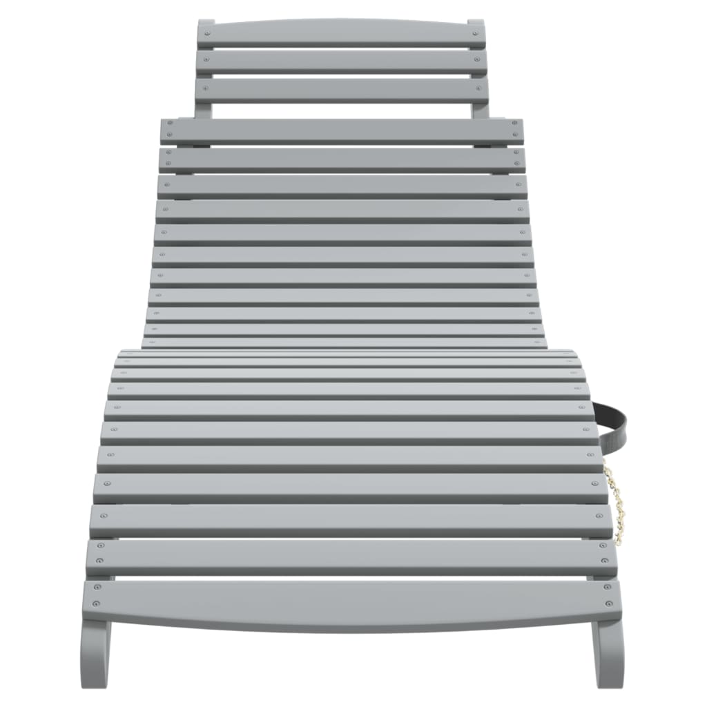 Ligbed 184x55x64 cm massief acaciahout grijs