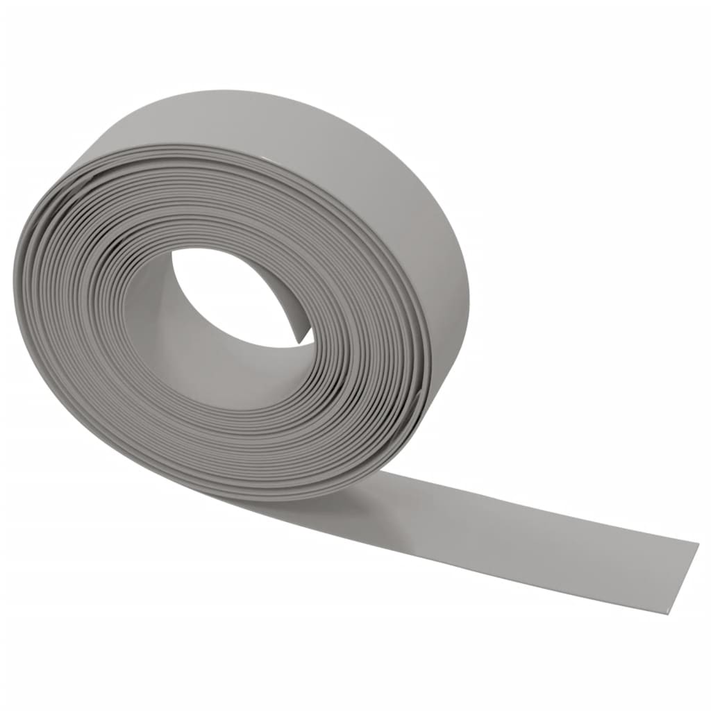 Tuinrand 10 m 15 cm polyetheen grijs